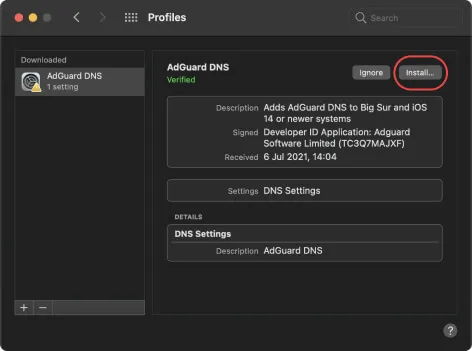 adguard dns mac